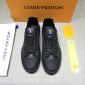 Replica Louis Vuitton Perfect Quality Sneakers Black and Monogram print with black sole MS071021