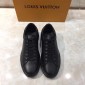 Replica Louis Vuitton Perfect Quality Sneakers Black and Monogram embossing with black sole MS071025