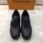 Replica Louis Vuitton Perfect Quality Sneakers Black and Monogram print details and white sole MS071031