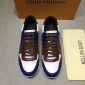 Replica Louis Vuitton Perfect Quality Sneakers Blue and white leather details with white sole MS071037