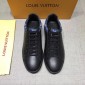 Replica Louis Vuitton Perfect Quality Sneakers Black and blue Monogram detail with black sole MS071042