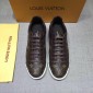 Replica Louis Vuitton Perfect Quality Sneakers Chocolate and Monogram details with black sole MS071043