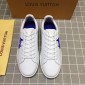 Replica Louis Vuitton Perfect Quality Sneakers White and blue LV chevron with white sole MS071050