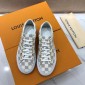 Replica Louis Vuitton Perfect Quality Sneakers White and Damier Graphite print with white sole MS071068