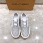 Replica Louis Vuitton Perfect Quality Sneakers Silver and Damier Graphite print with white sole MS071069