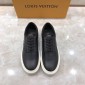 Replica Louis Vuitton Perfect Quality Sneakers Black and Monogram embossed with white sole MS071070