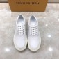 Replica Louis Vuitton Perfect Quality Sneakers White and Monogram embossing with white sole MS071071