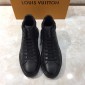 Replica Louis Vuitton High-top Perfect Quality Sneakers Black and black Monogram print and black sole MS071076