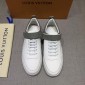 Replica Louis Vuitton Perfect Quality Sneakers White and gray Monogram details and white sole MS071079