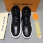 Replica Louis Vuitton High-top Perfect Quality Sneakers Black and white sole MS071084