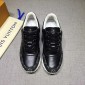 Replica Louis Vuitton Perfect Quality Sneakers Black and Black Monogram Details with White Sole MS071095