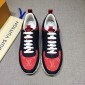 Replica Louis Vuitton Perfect Quality Sneakers Black and Red Monogram Toe with White Sole MS071097