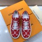 Replica Louis Vuitton Perfect Quality Sneakers Red and Monogram print with white sole MS071105