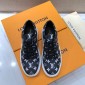 Replica Louis Vuitton Perfect Quality Sneakers Black and Monogram print with white sole MS071106