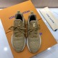 Replica Louis Vuitton Perfect Quality Sneakers Brown knit and LV patch tongue with white sole MS071119