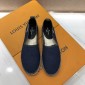 Replica Louis Vuitton Perfect Quality Sneakers Blue and straw soles MS071123