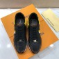 Replica Louis Vuitton Perfect Quality Sneakers Black and brown leather details with white sole MS071127