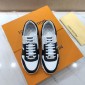 Replica Louis Vuitton Perfect Quality Sneakers White and black leather details with white sole MS071128