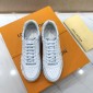 Replica Louis Vuitton Perfect Quality Sneakers White and white Monogram trim details and white sole MS071137