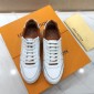 Replica Louis Vuitton Perfect Quality Sneakers White and brown trim details and white sole MS071139