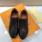 Replica Louis Vuitton Perfect Quality Sneakers Black and brown trim details and black sole MS071140