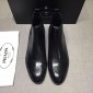 Replica Prada Chelsea Caligoula black bright leather Boots MS071181