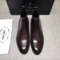 Replica Prada Chelsea Caligoula brown bright leather Boots MS071182