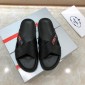 Replica Prada Slippers with colorful letter in crisscross rubber MS071231