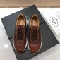 Replica Prada Perfect Quality Sneakers Brown and black line detail with white sole MS071232