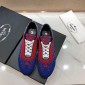 Replica Prada Perfect Quality Sneakers Blue and red Prada print with white sole MS071246