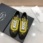 Replica Prada Perfect Quality Sneakers Black and yellow Prada print with white sole MS071247