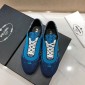 Replica Prada Perfect Quality Sneakers Navy and sky blue Prada print with white sole MS071248