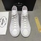 Replica Prada High-top Perfect Quality Sneakers White and Prada logo patches with white sole MS071263