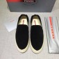 Replica Prada Perfect Quality Sneakers Black suede and white rubber sole MS071276