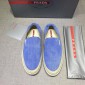 Replica Prada Perfect Quality Sneakers Blue canvas and white rubber sole MS071278