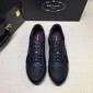 Replica Prada Perfect Quality Sneakers Black and Prada patches with black sole MS071282