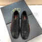 Replica Prada Perfect Quality Sneakers Black and embroidered pattern with colorblock sole MS071285