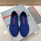 Replica Prada Perfect Quality Sneakers Blue and red Prada patches with blue soles MS071291