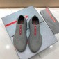 Replica Prada Perfect Quality Sneakers Grey and red Prada patch with grey sole MS071295