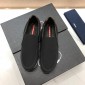 Replica Prada Perfect Quality Sneakers Black and burgundy heel with white sole MS071299