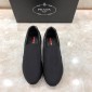 Replica Prada Perfect Quality Sneakers Black and black leather heel with white sole MS071307