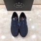 Replica Prada Perfect Quality Sneakers Blue and Prada patches with white soles MS071315