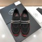 Replica Prada Perfect Quality Sneakers Black and white laces with red soles MS071320