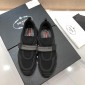 Replica Prada Perfect Quality Sneakers Black and gray straps with black sole MS071321