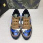 Replica Valentino Perfect Quality Sneakers Brown and blue camouflage details with beige soles MS071436