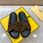 Replica Fendi Slippers with FF design in crisscross canvas MS07213 MS07214