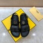 Replica Fendi Black Leather Sandals With FF Design MS07233