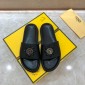 Replica Fendi black Slippers with golden FF design MS07234