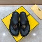 Replica Fendi flip-flop with golden FF design in rubber MS07237