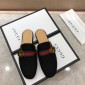 Replica Gucci blackSlipper with double G MS07519